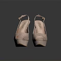 Stylish Women's Pink Glitter Open Toe Platform High Heel Ankle Strap Shoes