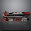 Vintage Steam Train Model With Red And Silver Body Wheels Chimney And Cabin