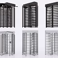 Public Facilities Security Turnstiles Black Silver Different Metal Access Designs 3d model