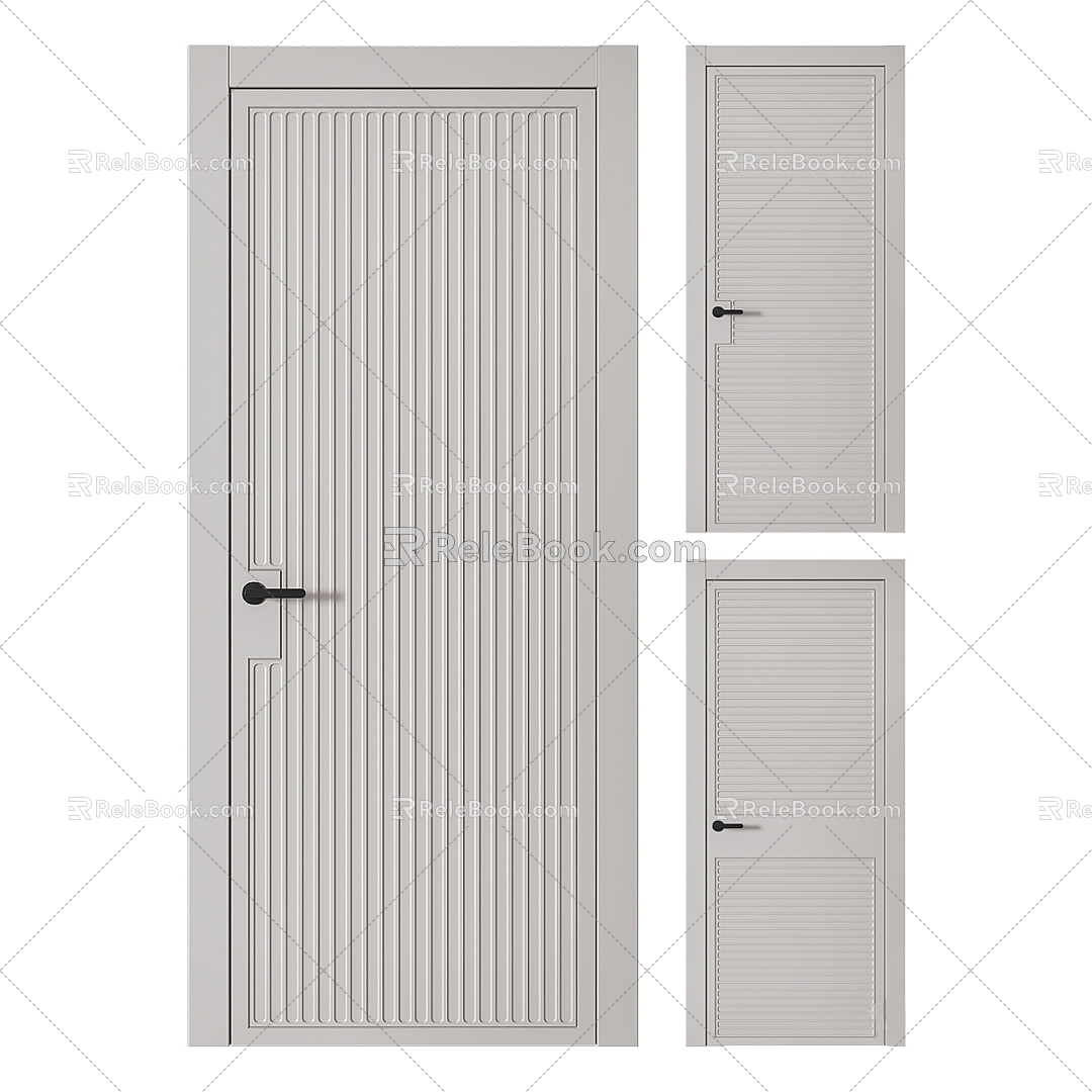 Modern simple single door 3d model