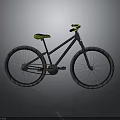 Stylish Gray Mountain Bike With Yellow Seat Handlebars And Thick Off road Tires