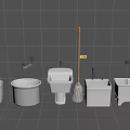 Other White Ceramic Bathroom Products Including Sinks And Mop Basin With Grey Tile Wall