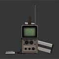 Vintage Electronic Devices With Radio Antenna Display And Control Panels