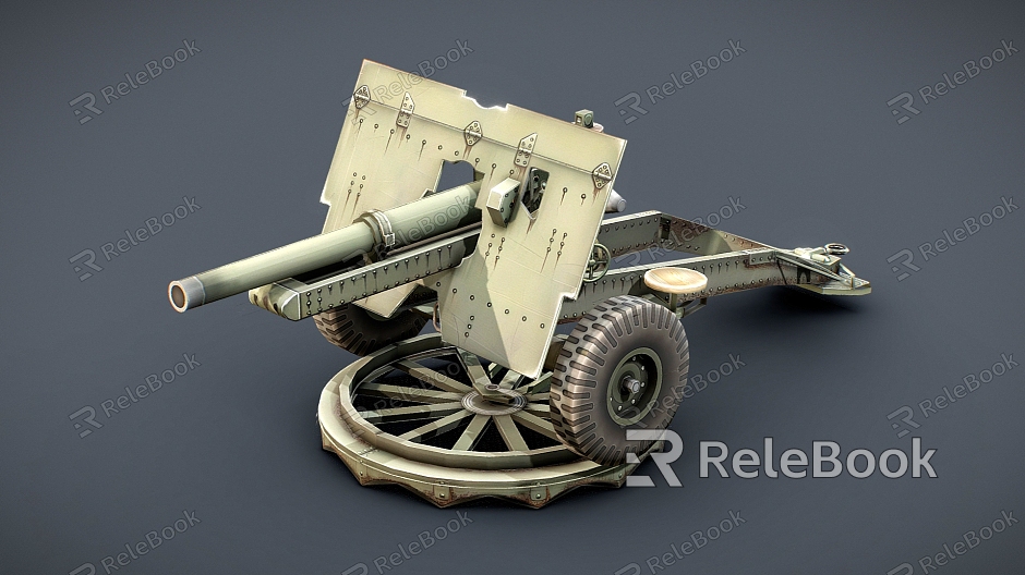 Modern howitzer pounder weight millimeter howitzer low poly howitzer model