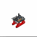 Industrial Heavy Duty Equipment With Red Base Black Frame And Orange Metal Parts