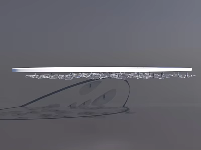 Sleek Linear Chandelier with Glass Elements and Modern Design for Dining Spaces 3d model