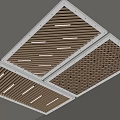Modern Ceiling Design Featuring Grid Patterns Wooden Panels And White Frames 3d model