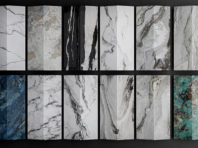 Assorted Stone Wood Texture Samples With Diverse Patterns For Interior Design 3d model