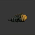 Beetle Insect Sculpture With Green Yellow Body Red Eyes And Detailed Artistic Design