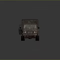 Vintage Rusty Military Truck With Camouflage Paint And Canvas Covered Cargo Bed