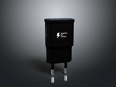 Black Laptop Magnetic Charger With Compact Design And Fast Charging Plug 3d model