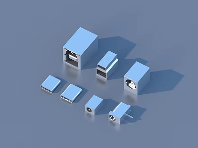 Modern Metal Household Accessories With Various Sizes And Practical Shapes 3d model