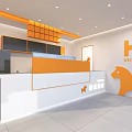 Modern NOWWA Cafe Exterior Design With Orange White Facade Glass Windows