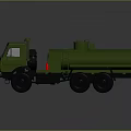 Green Tank Truck Featuring Large Storage Tank And Multiple Wheels Design