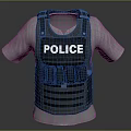 Police Tactical Vest Over White T-Shirt With Protective Pockets And Functional Design