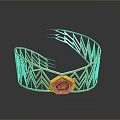Golden Decorative Tiara With Red Gemstone And Geometric Metal Frame