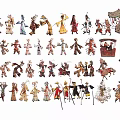 Traditional Handcrafted Hanging Ornaments With Various Character Figures And Decorative Designs