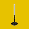 Candle Lamp With Metal Base And White Candle For Simple Home Decor