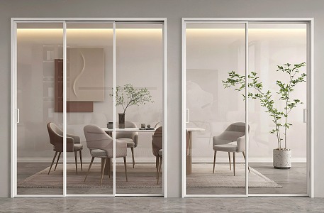 Modern sliding door glass sliding door glass door 3d model