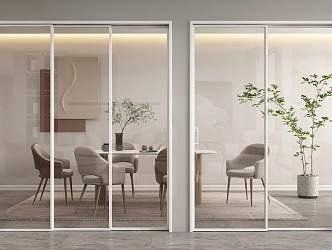 Modern sliding door glass sliding door glass door 3d model