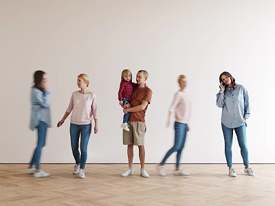 Modern fashion figures 3d model