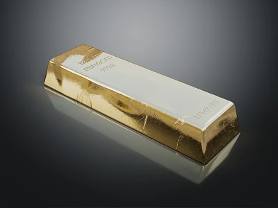 Golden Bar Decorative Ornament Set With Shiny Polished Surface For Home 3d model