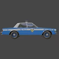 Classic Blue Police Car With Roof Lights 1121 Badge And POLICE Lettering