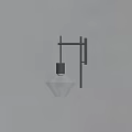 Modern Wall Lamp With Transparent Diamond Glass Shade Metal Bracket and Warm Light On Wall