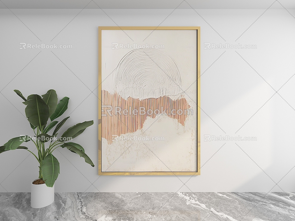 Modern abstract decorative painting 3d model