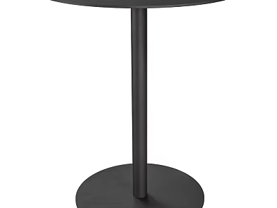 Modern Black Round Side Table With Cylindrical Leg And Circular Sturdy Base 3d model