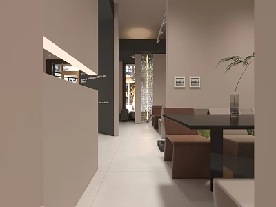 Studio Door Head Simple Style No Main Lamp Advanced Sense Bar Counter Stairwell Water Bar Rest Area Reception Area Window 3d model