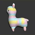 Colorful Striped Llama Plush Toy For Kids Soft Stuffed Animal Decoration