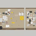 Noteboard Notes Sticker Photo Wall 3d model