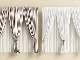 French Curtain Screen 3d model