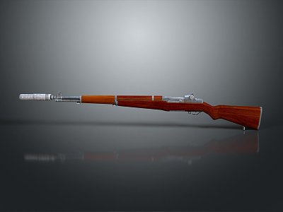 rifle semi-automatic rifle combat rifle battle rifle carbine war rifle attack rifle 3d model