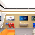 Modern Digital Store Interior Featuring Smartphones Tablets And Tech Accessories On Display Shelves