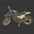 Blue And White Mini Dirt Motorcycle With Blue Seat And Large Off Road Tires
