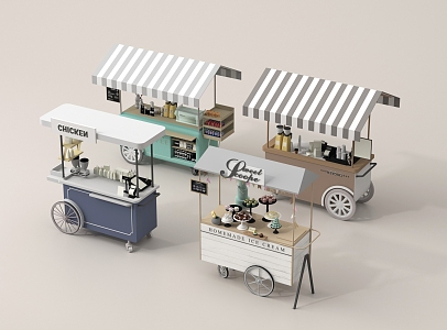 Cart Sale Car Dining Car Stall Car Mobile Booth 3d model