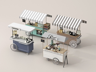 Cart Sale Car Dining Car Stall Car Mobile Booth 3d model