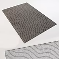 Modern Gray Square Carpet With Stylish Wavy Pattern And Soft Texture For Home Decor 3d model