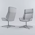 Modern Stylish Office Chair With Black Leather And Brown Wood High Back Metal Base