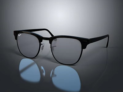 Stylish Black Frame Sunglasses With Gray Lenses Trendy Daily Fashion Accessory 3d model