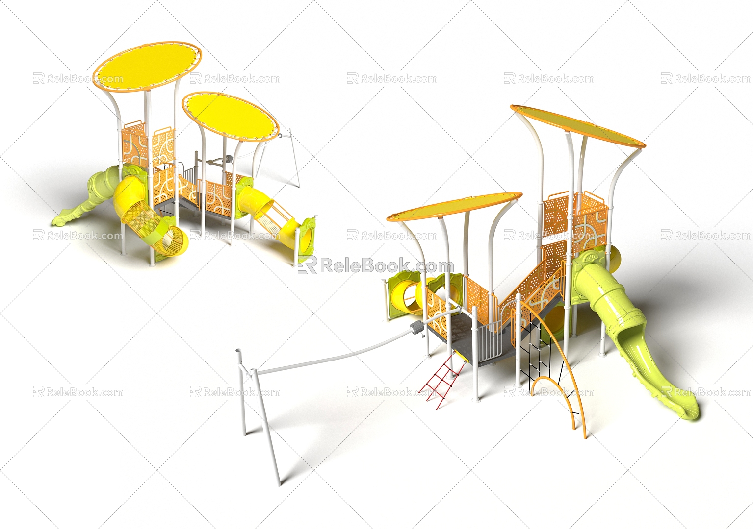 Platform Expansion Paradise Sightseeing Tower Sightseeing Platform Customized Paradise Amusement Park Amusement Park Children's Amusement Park Amusement Sitches Slide Combination Function 3d model