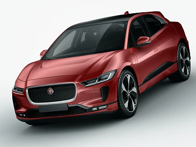 Red Jaguar SUV with Black Roof Sleek Exterior and Modern Design 3d model