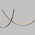Modern Curved Metal Chandelier With Unique Structure For Stylish Interior Lighting 3d model