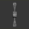 Medieval Sword with Metal Blade and Wooden Handle Decorative Crossguard on Black Reflective Surface