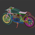 Custom Black Motorcycle With White Seat Large Retro Wheels And Sleek Design