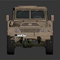 Beige Utility Truck With Open Cargo Bed And Classic Cab Design