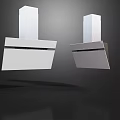 Modern White Kitchen Range Hoods With Sleek Design As Essential Appliances 3d model