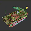 Armored Military Tank With Camouflage Pattern Tracked Chassis And Weapon System